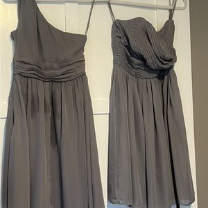 2 short length bridesmaid type dresses